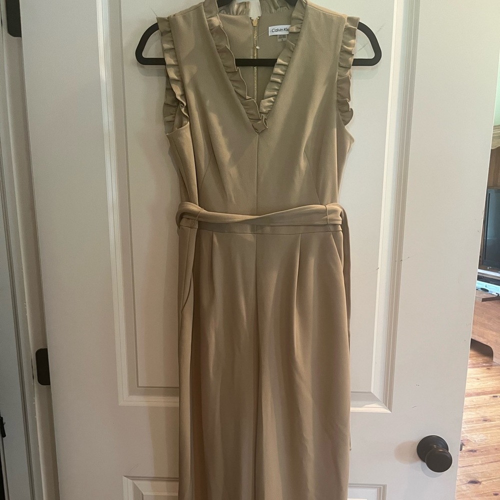 Womens Calvin Klein beige brown jumpsuit